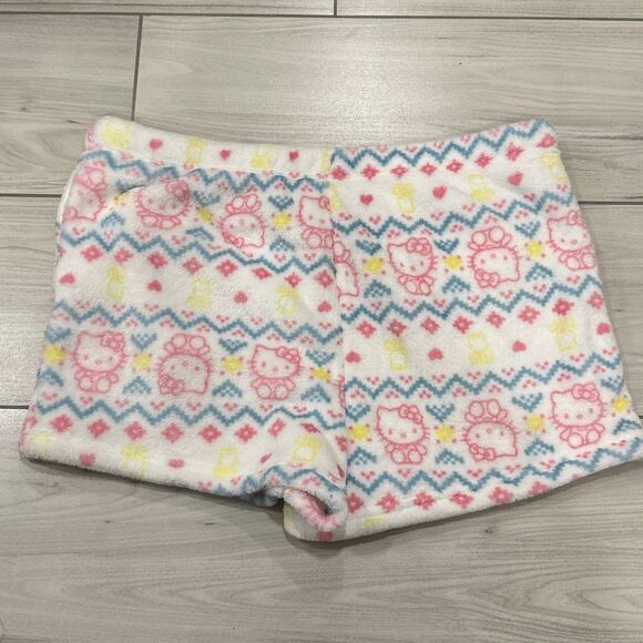 NWOT Sanrio Hello Kitty spring Easter themed fuzzy pajama shorts size XL - Picture 8 of 8